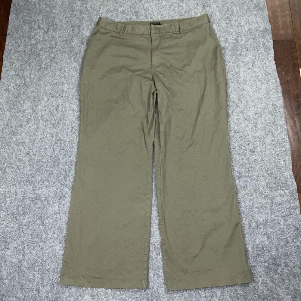 Good American Pants Womens Size 18 Green Twill Wide Leg Casual